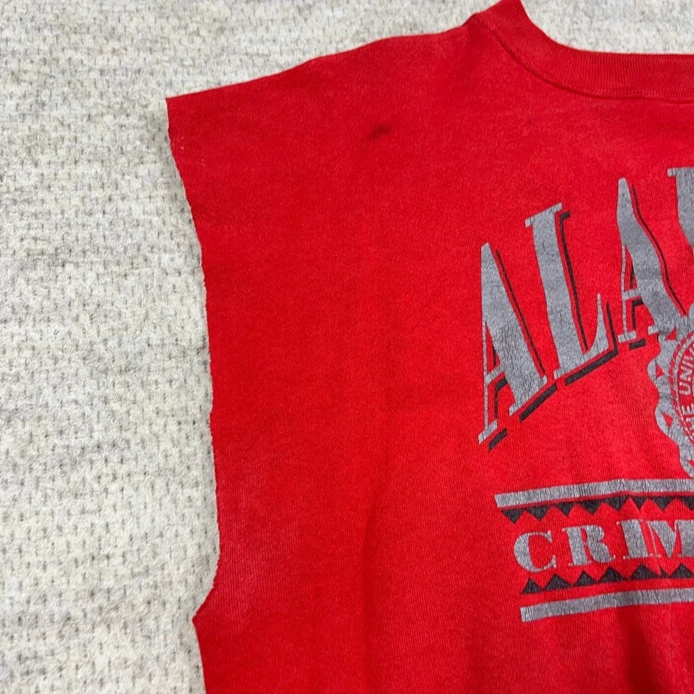 Vintage Alabama Crimson Tide Sweatshirt Men XXL Crewneck Cut Off Sleeveless Vest